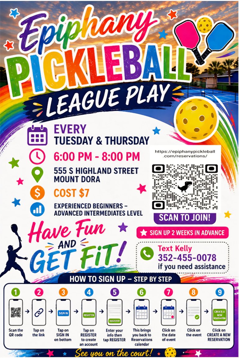 Epiphany Pickleball Intermediate League Play